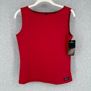 Kerrits Womens Sleeveless Boat Neck Tank Top Size L Cascade Red Riding Nylon NEW